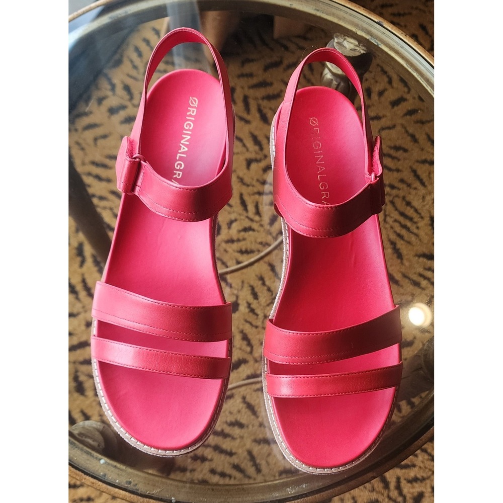 $190 Cole Haan Women's ØriginalGrand Red Peyton Flatform Sandals Size 10 W37060
